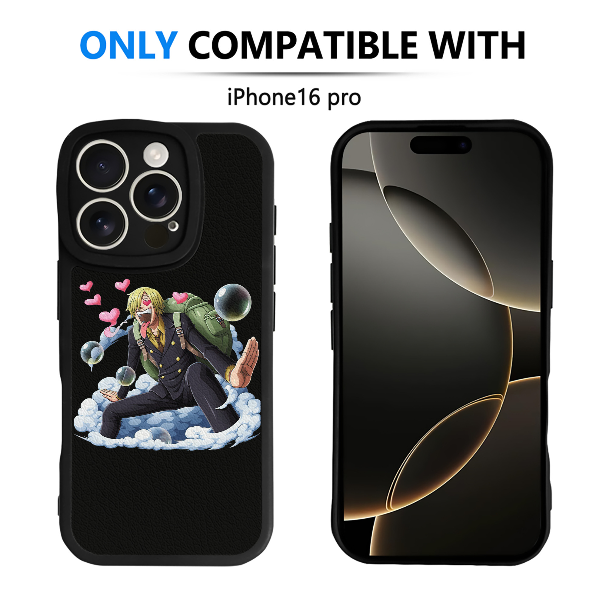 （画像用） ワンピース サンジ ONE PIECE Sanji 【iPhone 16シリーズ対応】シリコンスマホケース（レザー調） 材質：シリコン
